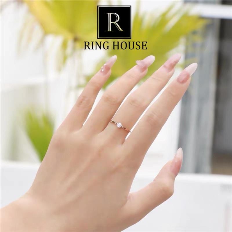 (Titan) Nhẫn Nữ Titan Siêu Mảnh Đính Ngọc Đẹp Ring House