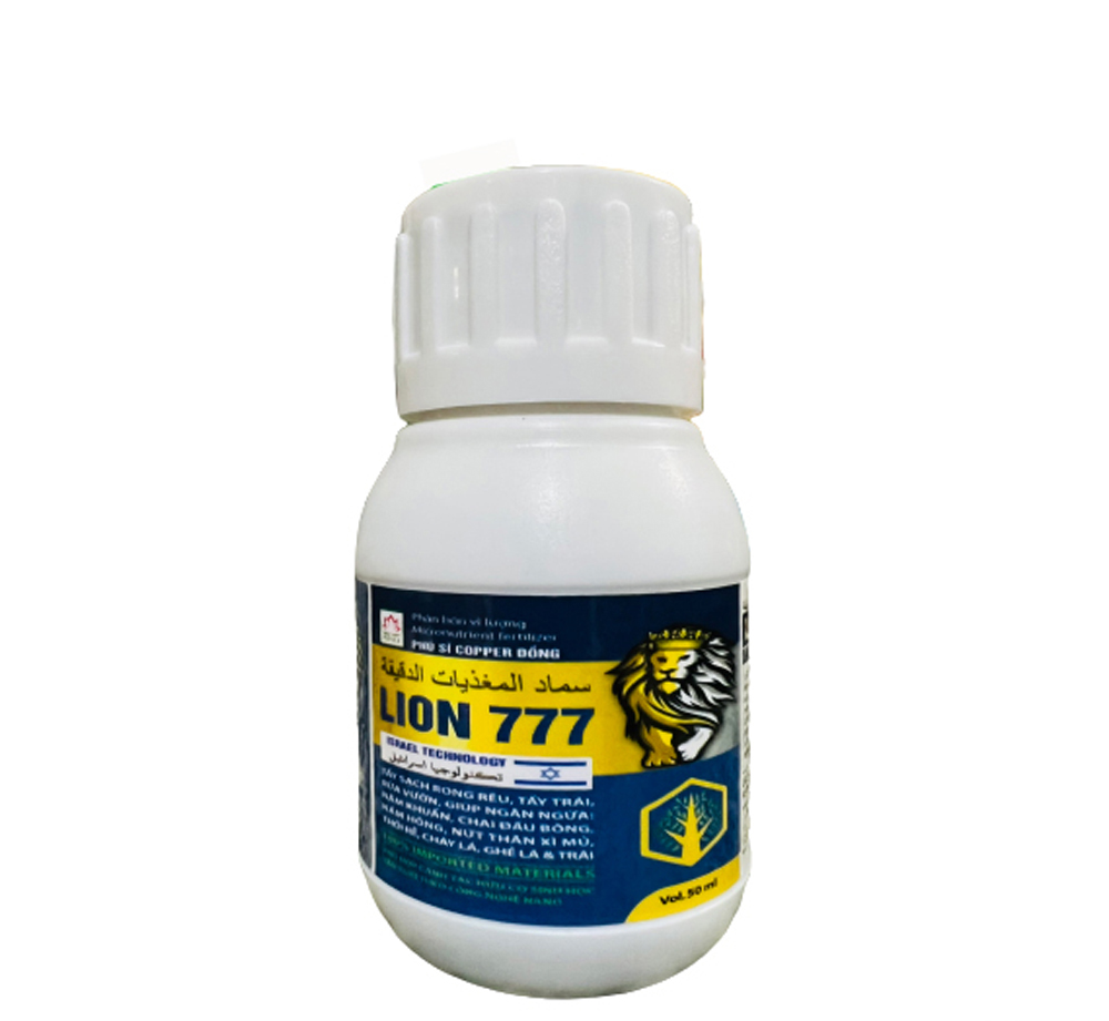 Phân bón vi lượng Lion 777 Đồng Sinh Học 50ml trừ Nấm Hồng và Tẩy Rong Rêu