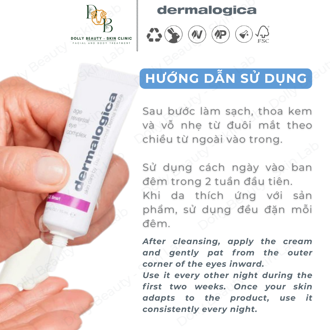 Kem mắt Age Reversal Eye Complex chứa Retinol giảm thiểu nếp nhăn & vết chân chim của Dermalogica - Dolly Beauty
