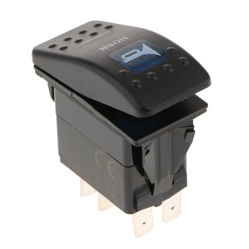 Xe Thuyền 12V 20A Đèn LED Màu Xanh Dương Loa Còi Đèn Nút Nhấn Công Tắc Bật Tắt