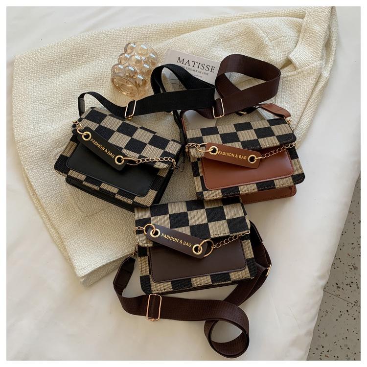 Túi đeo chéo nữ đẹp kẻ caro dây đeo bản to phong cách năng động thời trang hàn Quốc