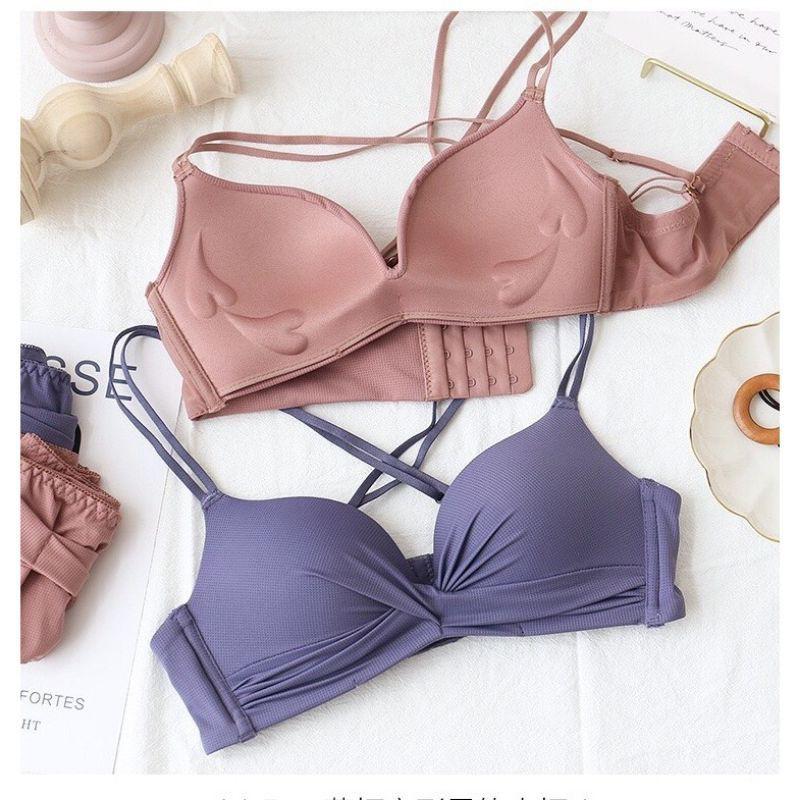 Áo ngực xoắn nơ,không gọng, đệm dày, nâng ngực