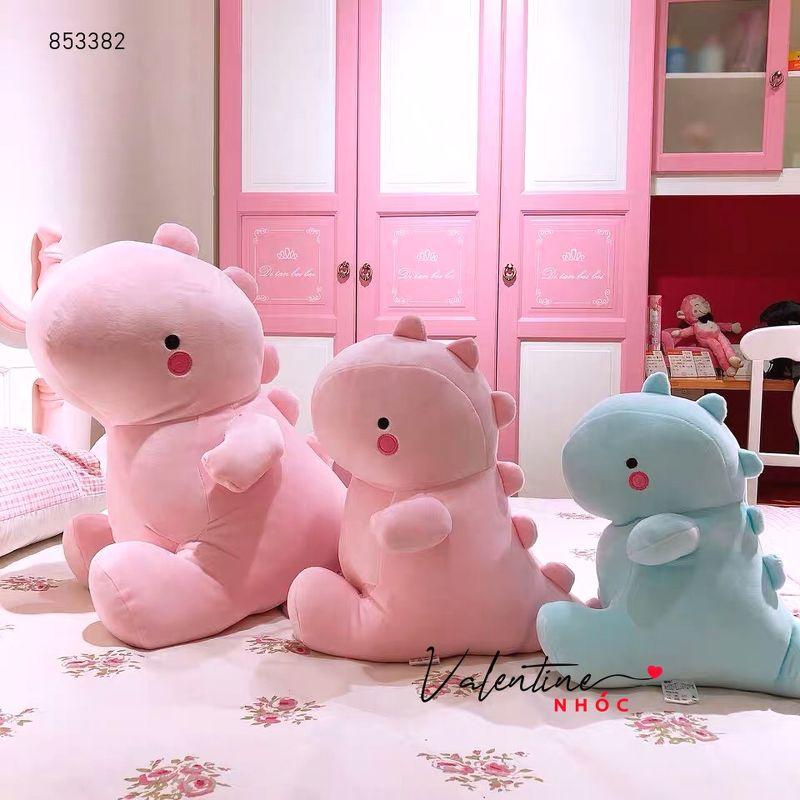 Gấu bông khủng long má hồng – Quà tặng thú nhồi bông siêu dễ thương – Gối ôm cho bé – Size 32 cm - Màu xanh và hồng
