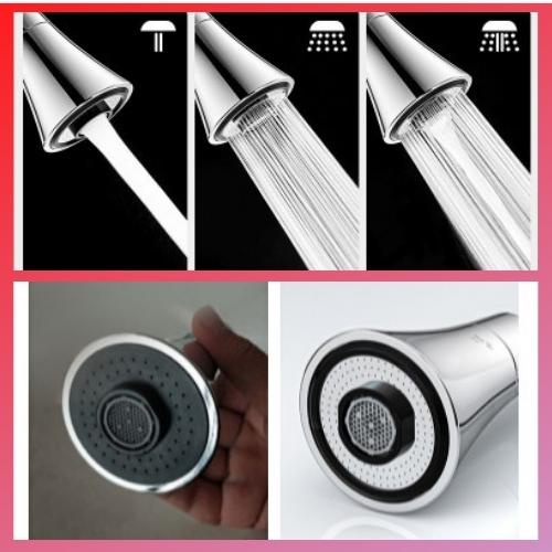 Loa vòi, đầu vòi nước tăng áp xoay 360 độ, 3 chế độ đa năng phù hợp các loại vòi rửa bát, lavabo nóng lạnh