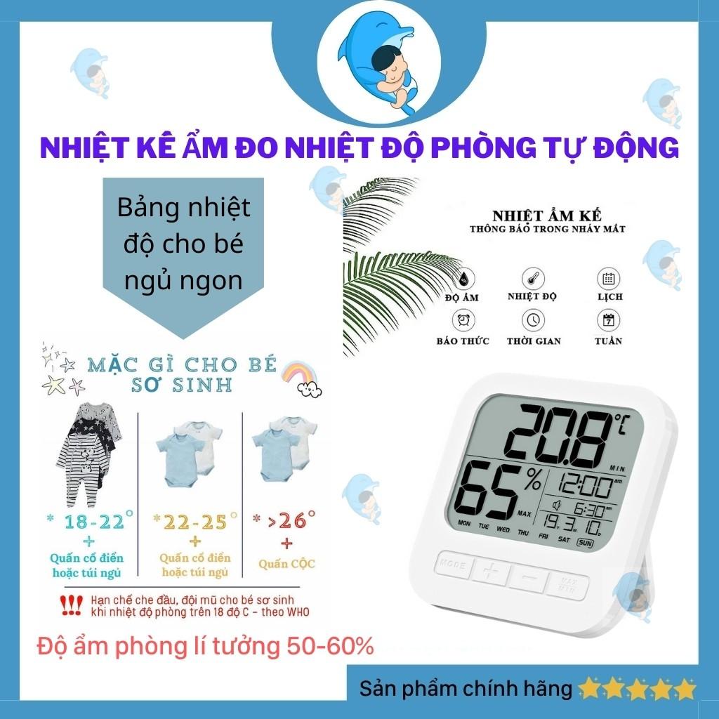 Nhiệt Ẩm Kế Phòng Ngủ Cho Bé Đo Nhiệt Độ Và Áp Suất Phòng Tự Động Và Chính Xác