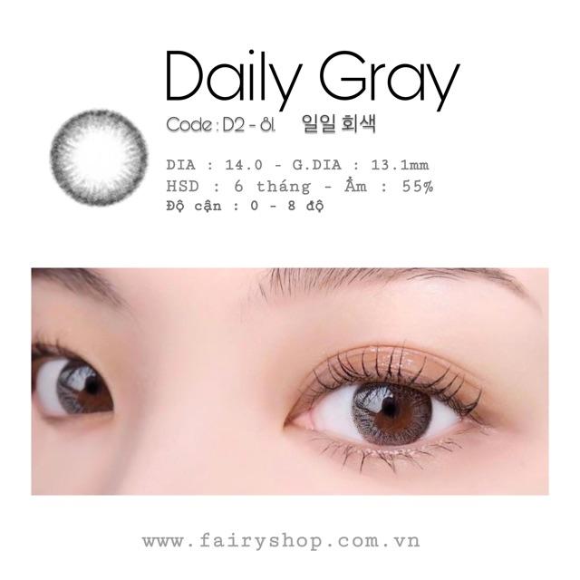 Áp Tròng Daily Gray D2 14.0mm - Kính Áp Tròng FAIRY SHOP CONTACT LENS. độ 0 đến 8