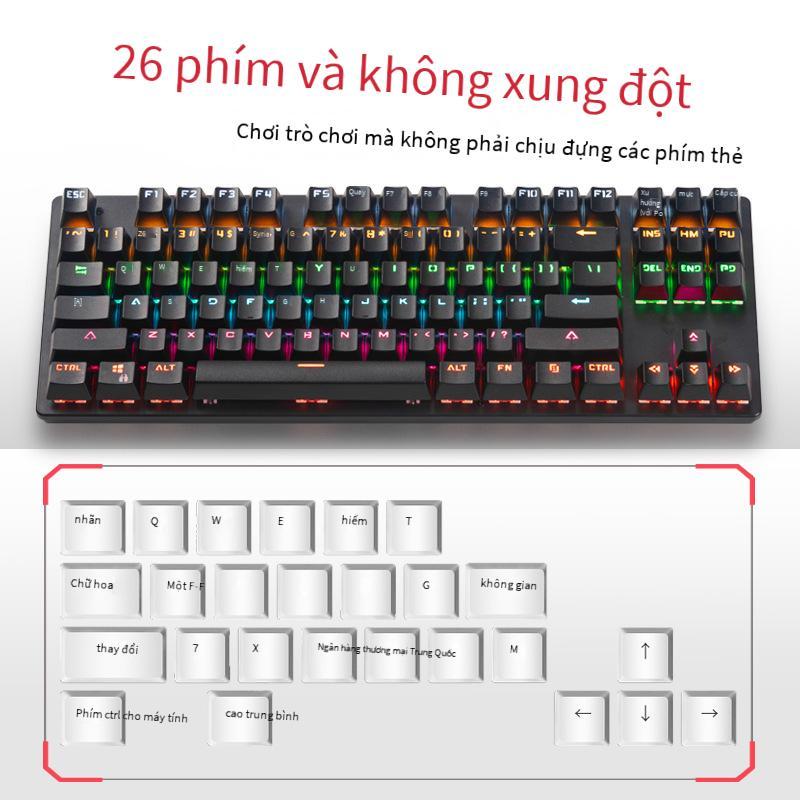 Đặc Biệt Tặng Vẹt Mới Xanh Trục Chống Bụi Cạnh Tranh 26 Phím Không Bấm 87 Phím Kinh Doanh Bàn Phím Trò Chơi Cặp Đôi bàn Phím Cơ Thật