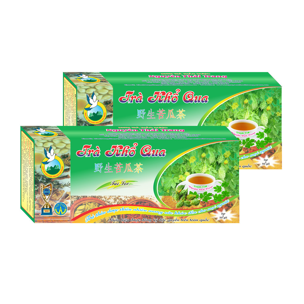 Combo 5 Hộp Trà Khổ Qua Giảm Mỡ Máu, Tiểu Đường (Hộp 50 Túi Lọc X 2g) - Nguyên Thái Trang – Thảo Dược Thiên Nhiên – Tốt Cho Sức Khỏe