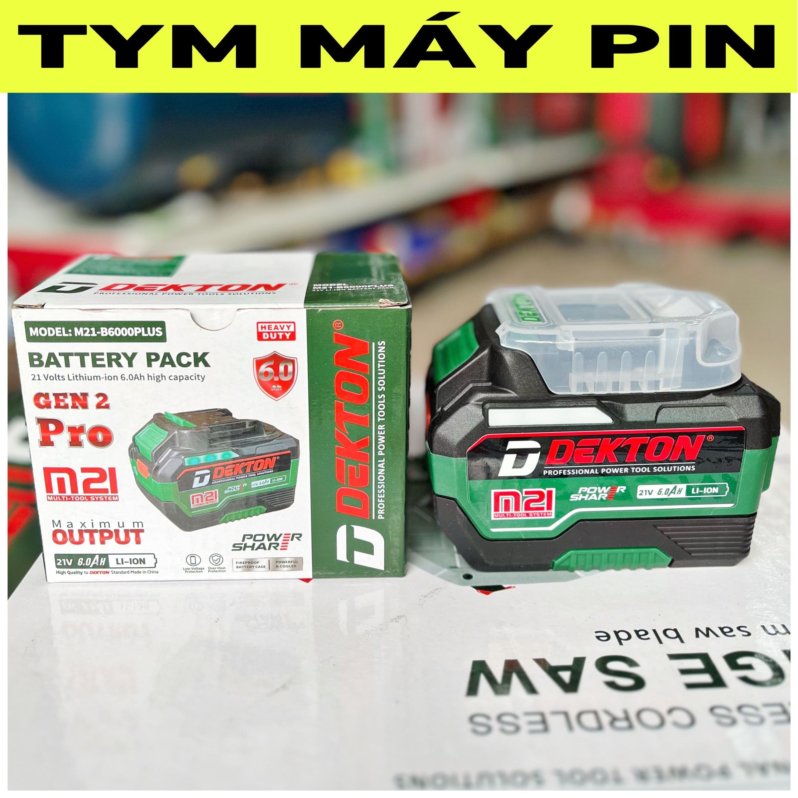 Pin 6A plus Dekton chân phổ thông M21 – tym máy pin