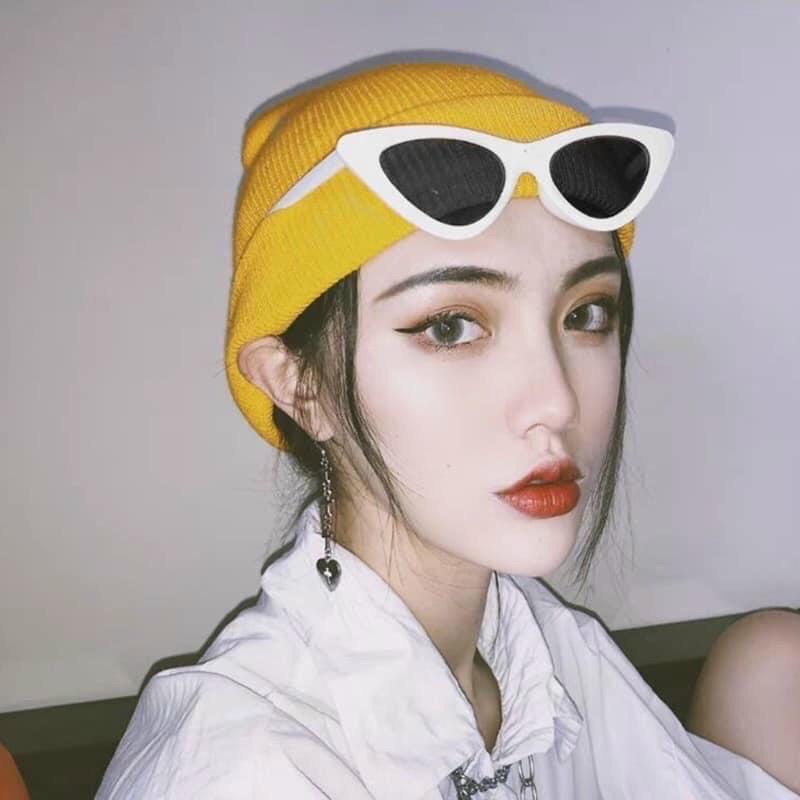 Kính mắt kính mắt mèo thời trang [] đi biển đi chơi đa năng siêu hot ulzzang hai màu đen/trắng