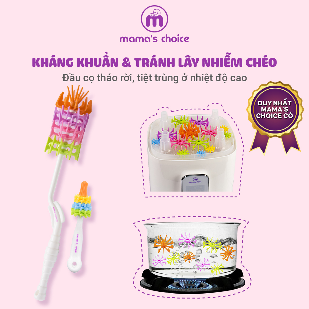 Combo Vệ Sinh Bình Sữa Núm Ti Mama's Choice, Trọn Bộ Vệ Sinh Phụ Kiện Hút Sữa, An Toàn Cho Mẹ Và Bé