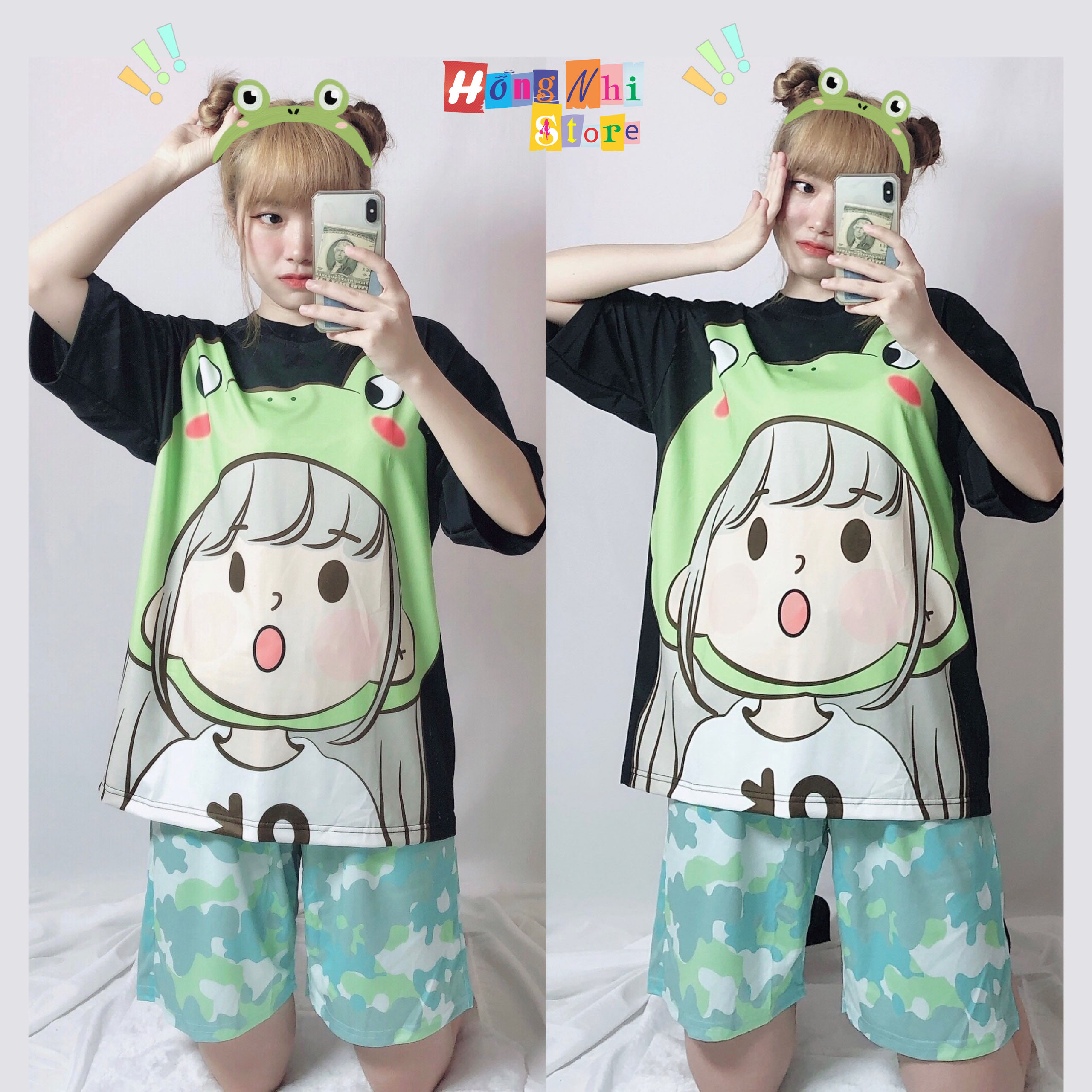 Quần Short Cartoon Unisex, Quần Đùi Hoạt Hình Loang Màu Phiên Bản Mới - MM