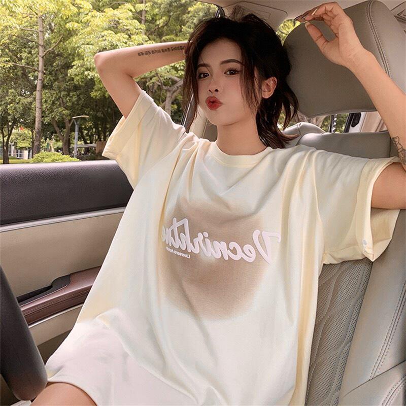 Áo thun tay lỡ form rộng - phông nam nữ cotton oversize - T shirt vernichten kem - 2N Unisex