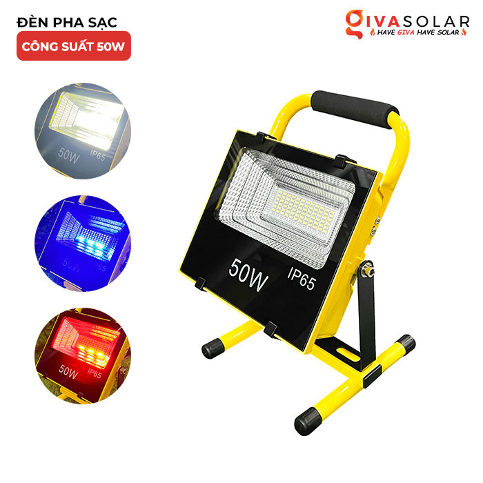 Đèn Pha Sạc điện GIVASOLAR GV-KFL-50WA