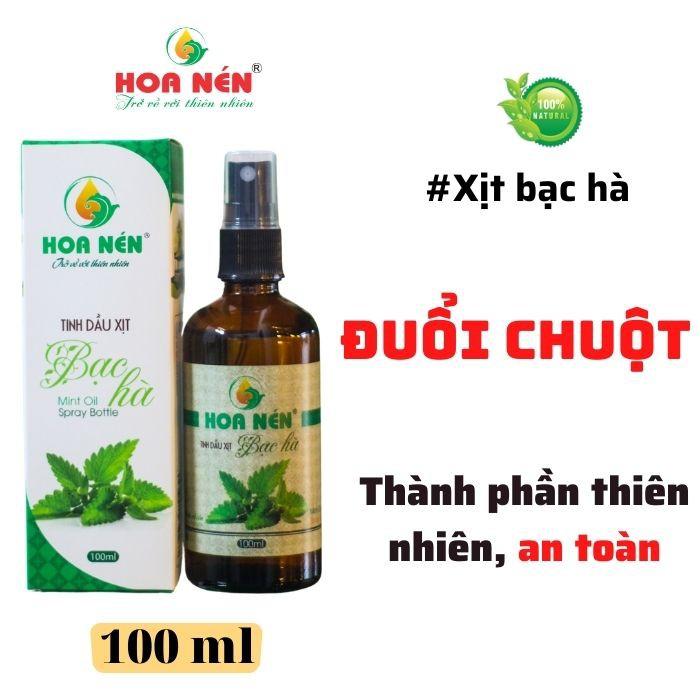 Chai Xịt Tinh dầu Bạc hà 100ml - Hoa Nén - Xịt phòng đuổi muỗi, côn trùng, thơm mát