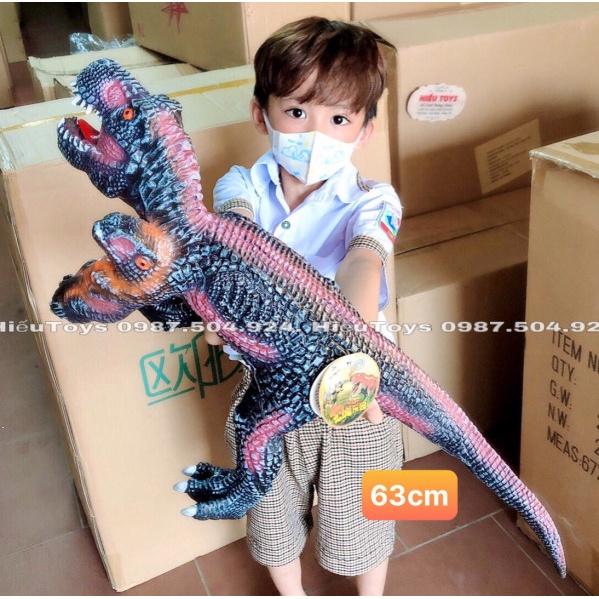 Khủng Long Bạo Chúa Size To 63cm Chất Liệu Cao Su Mềm Nhồi Bông Có Nhạc Đồ Chơi Cho Bé Trai Hiếu Toys