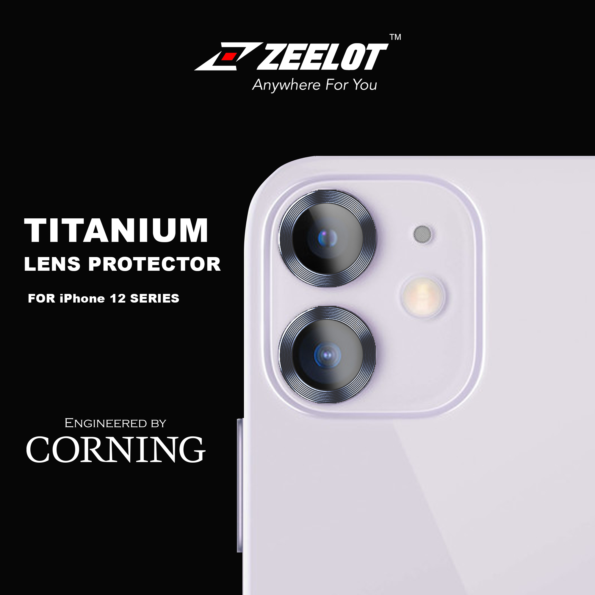 Kính Cường Lực Camera Lens Zeelot Titanium Dành Cho iPhone 12 / 12 Mini / Iphone 11_ Hàng Chính Hãng