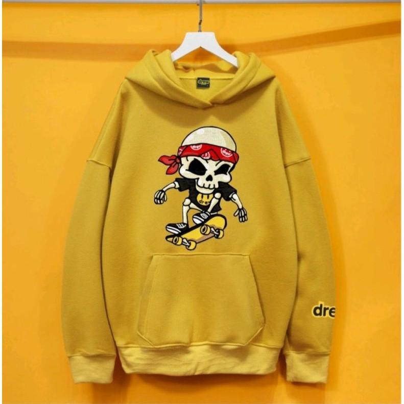 Hoodie drew xương trượt ván, chất liệu vải nỉ bông dày cao cấp