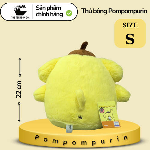 Thú bông Pompompurin S, Gấu Bông Sanrio Chính Hãng, Quà tặng đáng yêu, Sản phẩm chính hãng, Phân phối bởi Teenbox