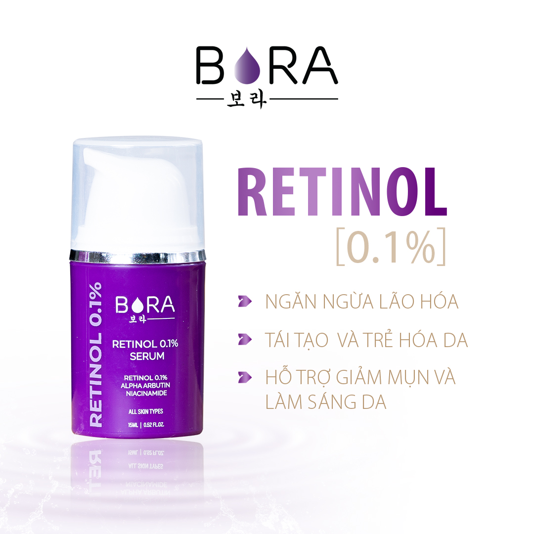 Tinh chất dưỡng trắng da mờ nám Retinol 0.1% serum chai 15ml. Retinol cao cấp với nguyên liệu nhập khẩu từ Châu Âu