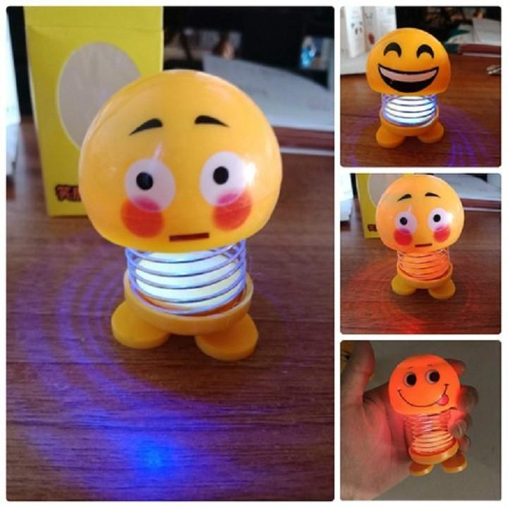 Combo 6 thú nhún Emoji lò xo có đèn nháy