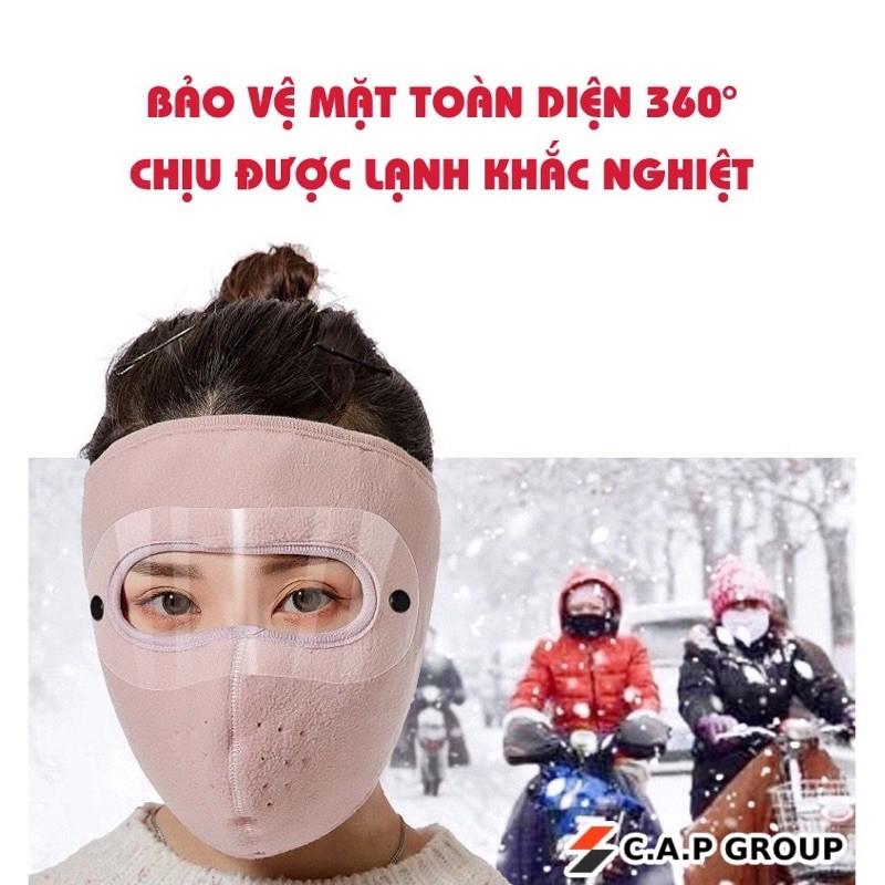 Khẩu trang vải Ninja có kính bảo hộ tiện lợi