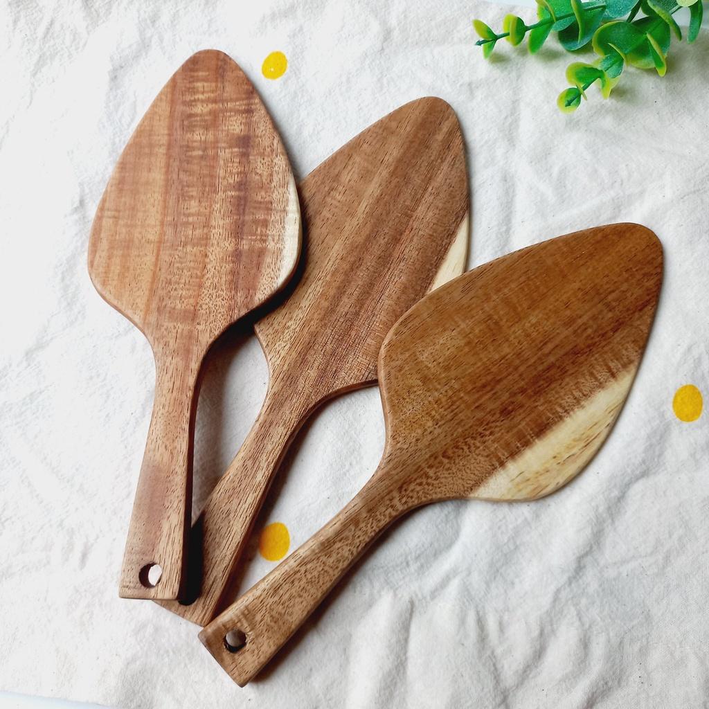 Thìa/Xẻng Gỗ Keo Tự Nhiên 22cm, Thìa Xúc Bánh Kem, Dụng Cụ Làm Bánh