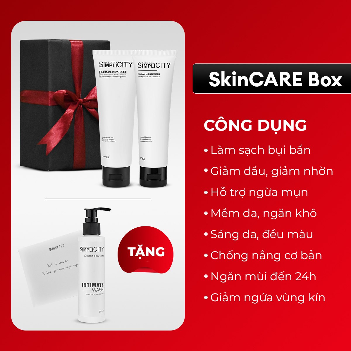 Bộ quà tặng chăm sóc da Men Stay Simplicity Skincare Box &amp; Bodycare Box