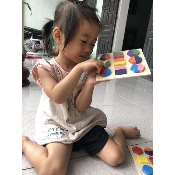BỘ KHỐI Xếp các hình học cơ bản giúp bé phát triển trí tuệ và tư duy hình học