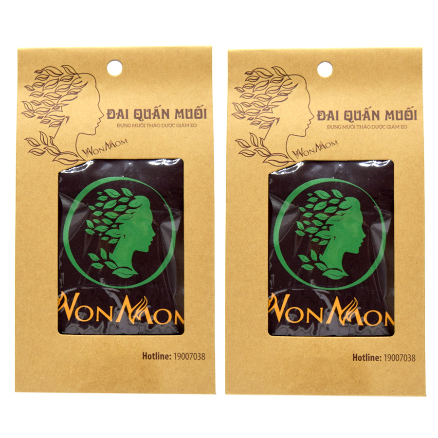 Combo 2 đai quấn muối vải cotton siêu bền, có dây kéo, dùng đựng muối quấn bụng Wonmom