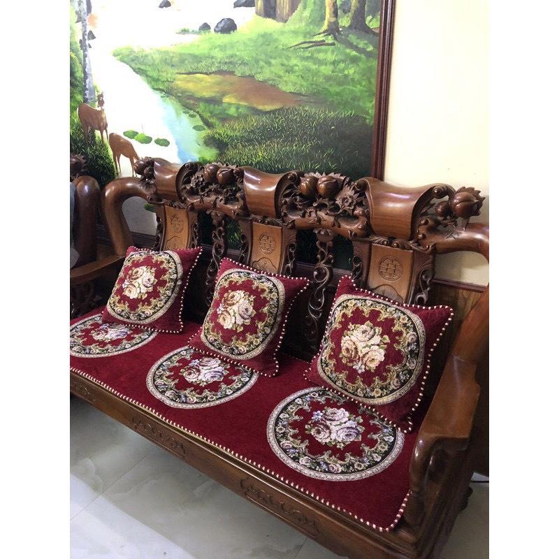 Bộ thảm ghế gỗ, thảm trải ghế gỗ tây âu hàng đẹp giá rẻ
