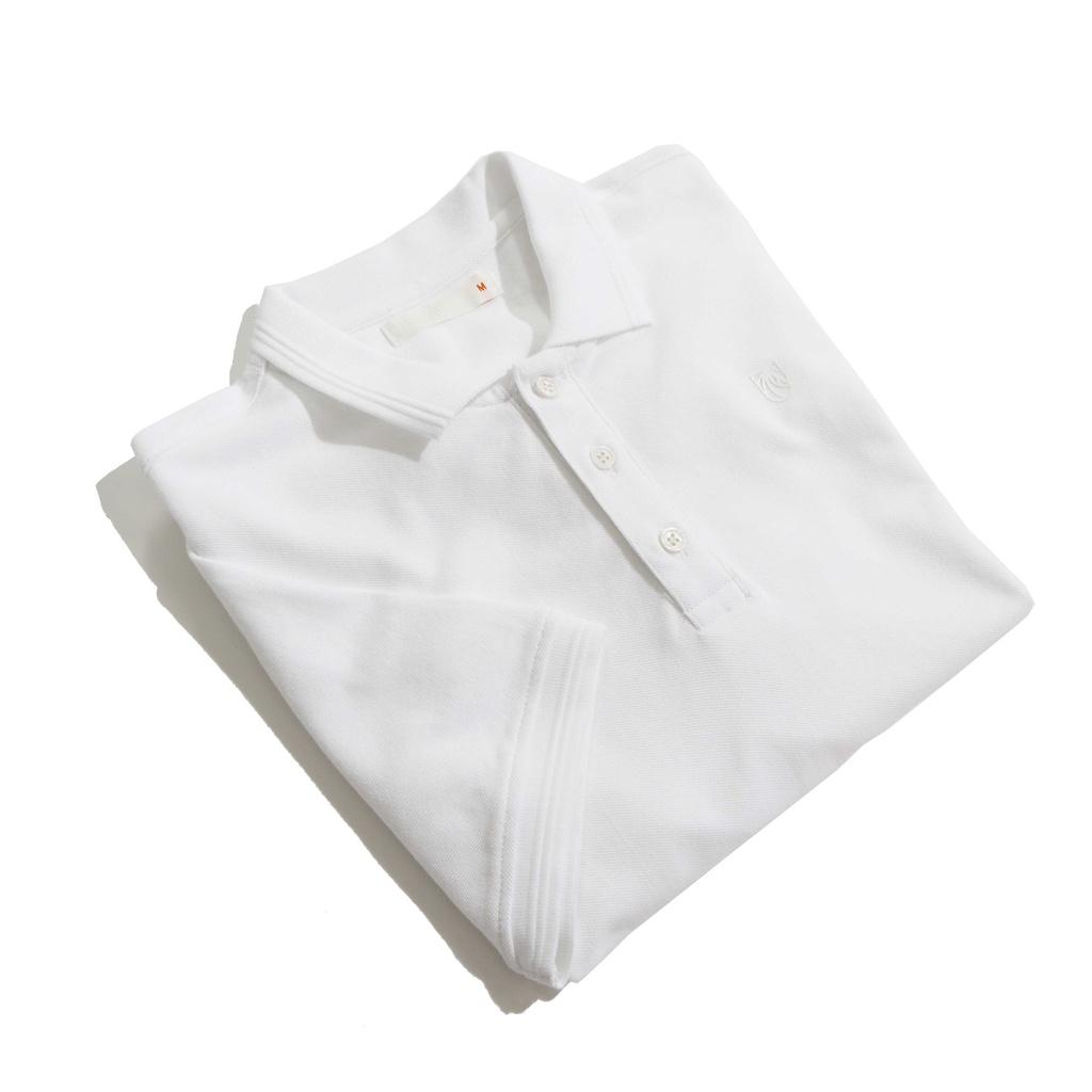 Áo Thun Polo Nam Cổ Bẻ Trắng BY COTTON White Basic Polo