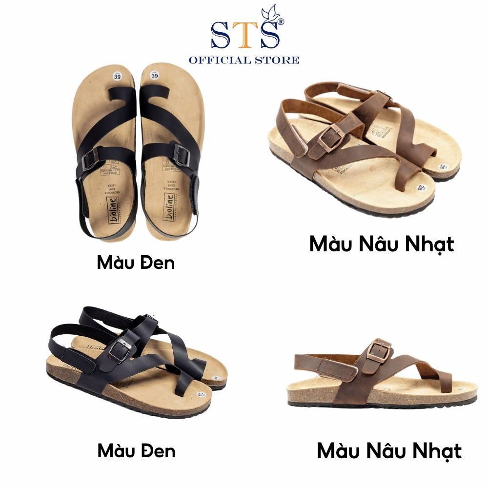 Giày Sandal Birken nam nữ DA BÒ THẬT NGUYÊN TẤM  quai chéo cao cấp hàng xuất khẩu siêu bền đi học đi biển sành điệu ST20