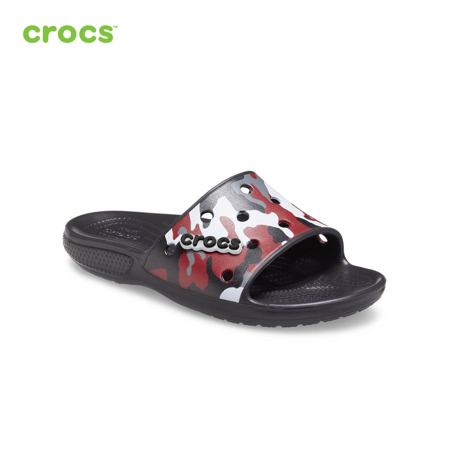 Dép nhựa nam Crocs Classic Slide U Printed Camo Blk/Red - 207280-063