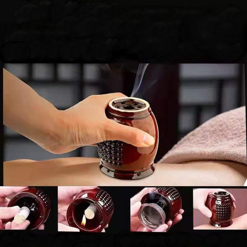 Cốc Xông Ngải Cứu Phù Dương. Dụng Cụ Spa Làm Đẹp Mát Xa Body Hơ Điếu Ngải Cứu Bằng Gốm