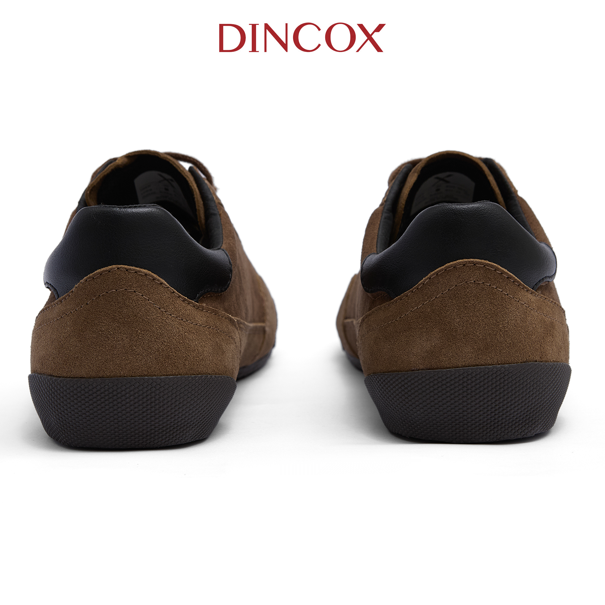 Giày Nam Sneaker Da Micro Suede Dincox DC47 BROWN Shoes Đế Bằng, Bền Và Nhẹ Hơn