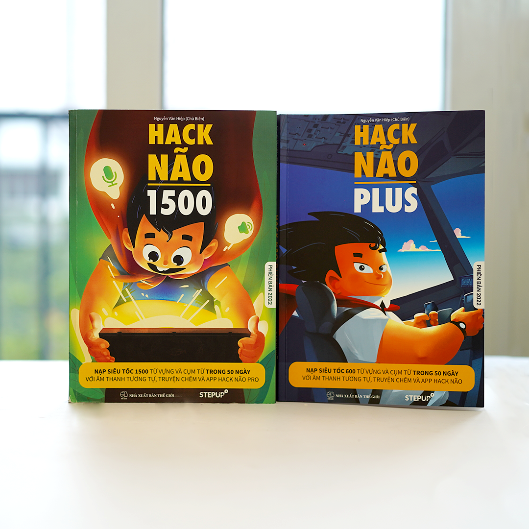 Sách - Combo 2 cuốn Hack Não 1500 và Hack Não Plus  + Tặng App Hack Não Pro học phát âm miễn phí