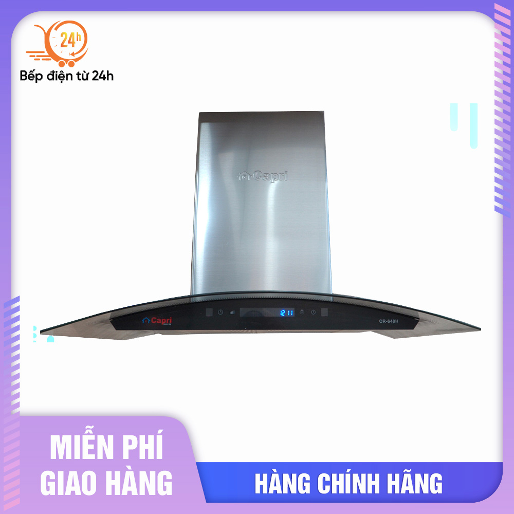 Máy hút mùi hiện đại kính cong Capri CR-648H | Hàng chính hãng