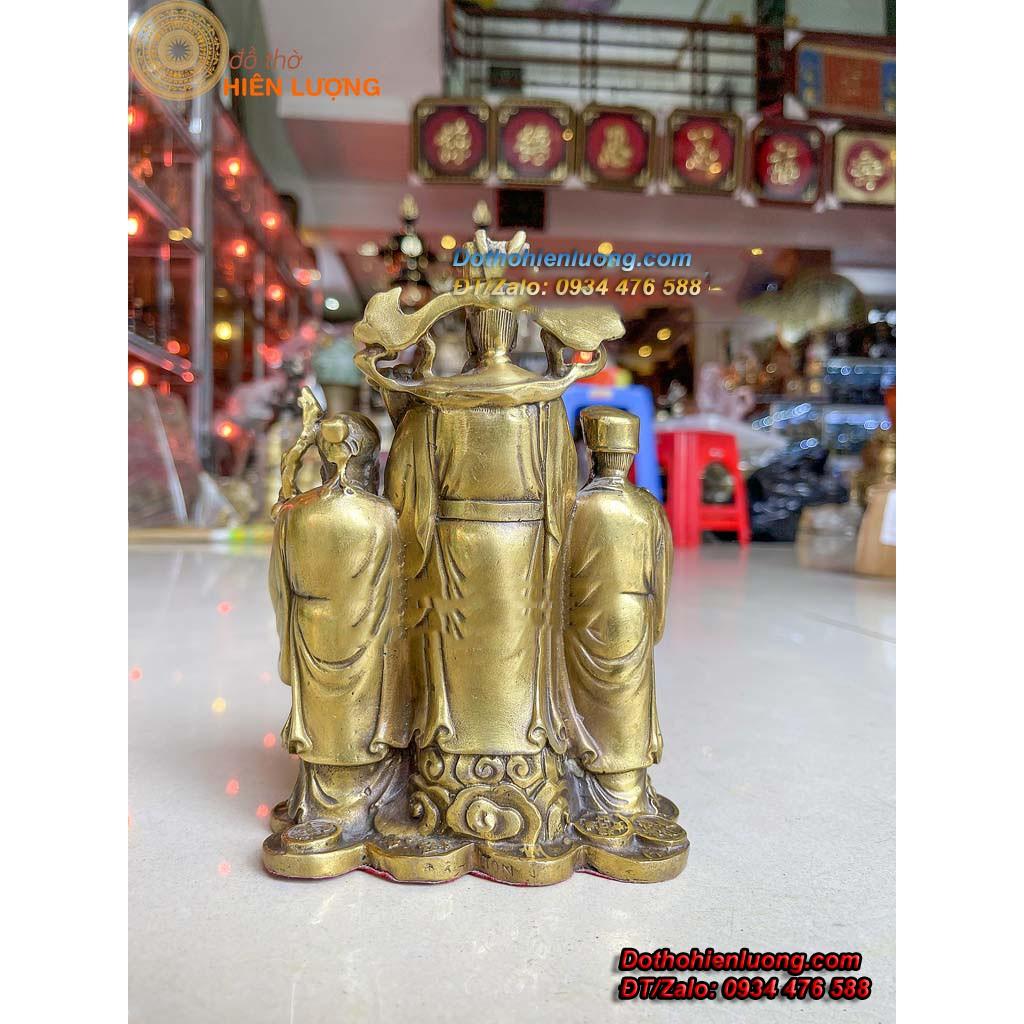 Bộ Tượng Ngũ Phúc Bằng Đồng Thau Vàng Cao 18cm