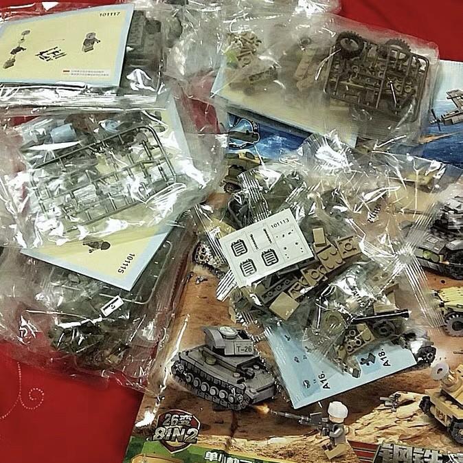 Bộ xếp hình lắp ráp xe tăng chiến lang đồ chơi lắp ghép mô hình xe oto cảnh sát swat thông minh nhiều chi tiết