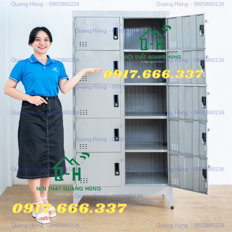 Tủ hồ sơ - tủ locker 10 cánh sơn tĩnh điện cao cấp dành cho văn phòng