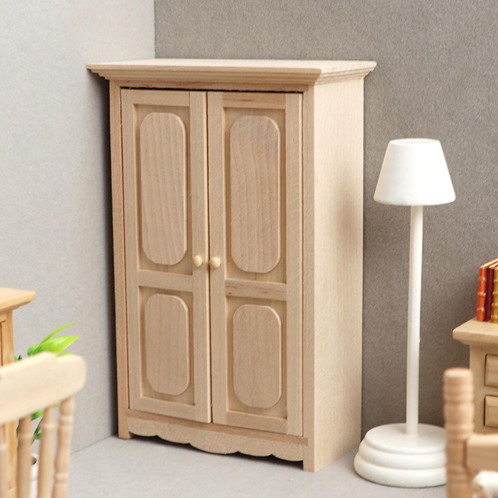 1:12 Dollhouse Furniture White Cabinet Room Bedroom Shelf