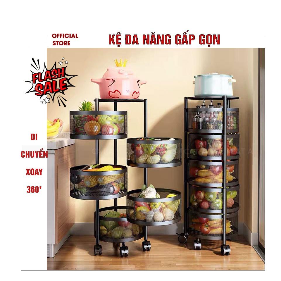 Kệ xoay đa năng, kệ xoay nhà bếp để rau củ đồ khô, kệ đựng đồ đang năng, 3 tầng, 4 tầng, 5 tầng