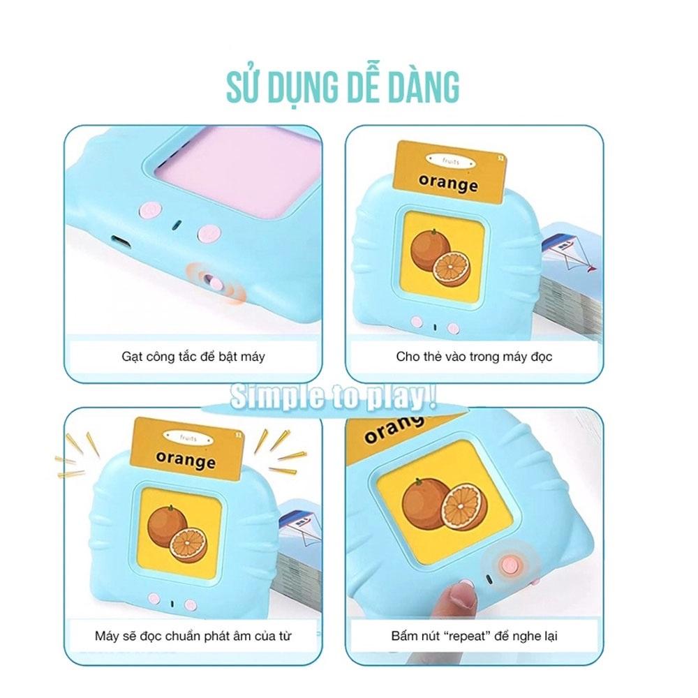 Đồ Chơi Máy Đọc Thẻ Flashcard 112 thẻ - 224 Từ Vựng Tiếng Anh Cho Bé Tập Làm Quen Tiếng Anh