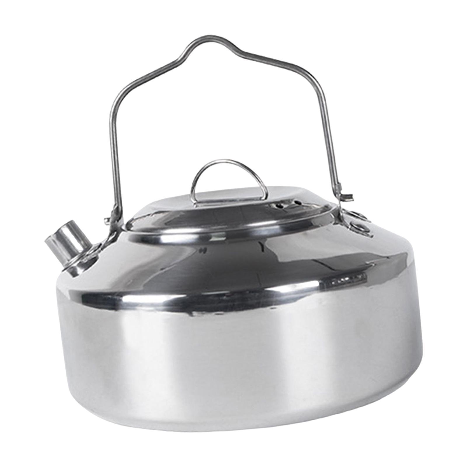 Water Boiler Teapot Anti Scald and Lockable Handle Cook Pot Portable Stoves Pot Camping Water Kettle for Backpacking Mountaineering Campfire