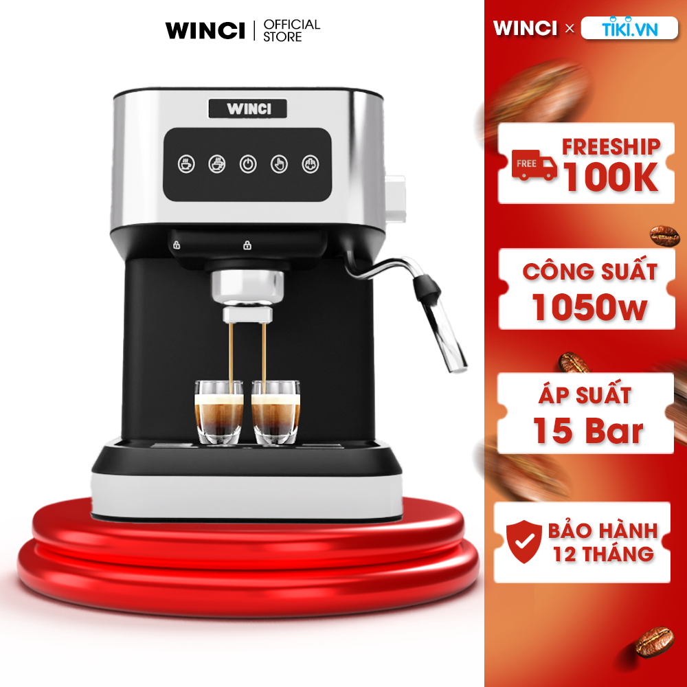 Máy pha cafe tự động Espresso, cafe sữa, cafe bọt WINCI-KF3000, Hàng Nhập Khẩu.