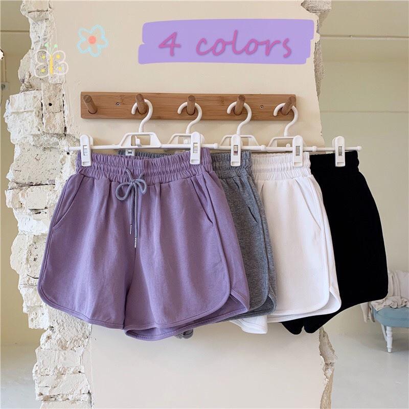 Quần đùi short nữ thun cotton 3 sọc viền thể thao bên hông co giãn thoải mái thich hợp mặc nhà, tập gym