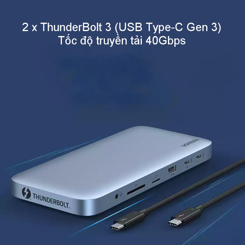 Bộ chuyển đổi Thunderbolt 3 USB type C đa năng 12 trong 1 UGREEN 80547 - Hàng nhập khẩu chính hãng