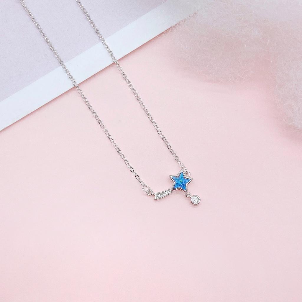 Dây Chuyền Bạc Blue Peach Blue Star DC602
