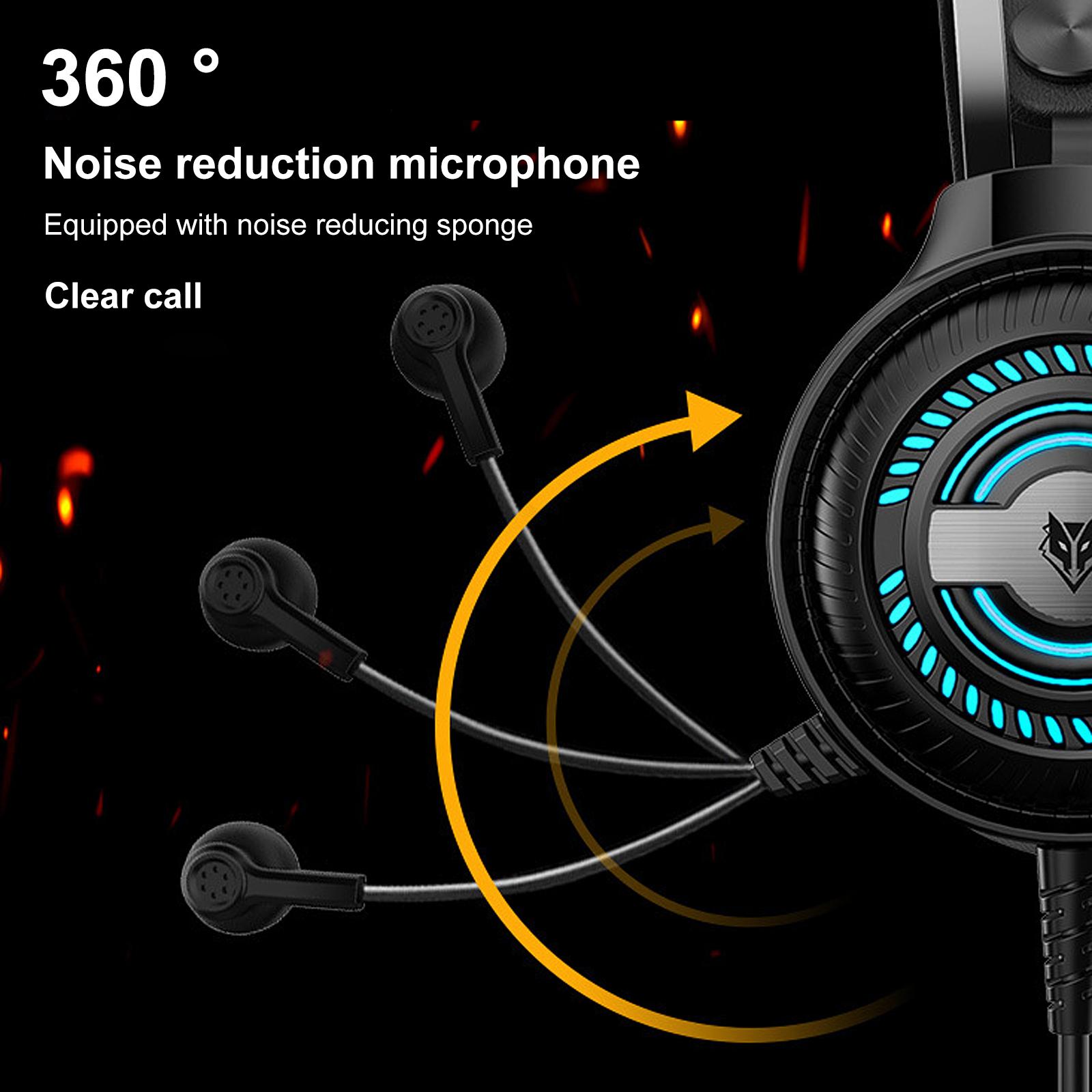Tai nghe chơi game qua tai NUBWO N1 PRO có dây 3.5mm với đèn thở đầy màu sắc Chống ồn E-Sport